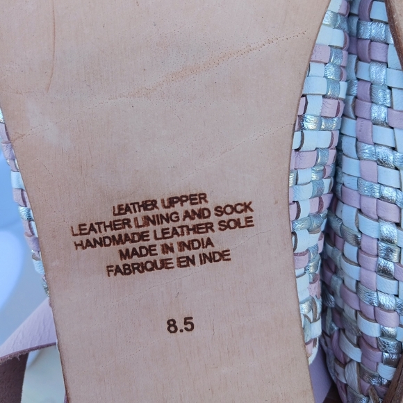 Jeffrey Campbell Sz 8.5 Khaleesi Woven Ankle Tie Mule In Lilac Mlti Women - Picture 8 of 9